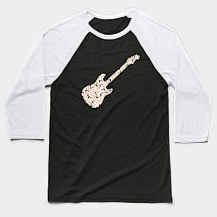 Retro Style Guitars (Red, Gold, Black) Baseball T-Shirt